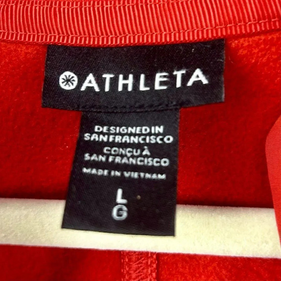 Athleta On My Way Triumph Hoodie Women Large Zipper Organic Cotton Orange - Picture 12 of 12